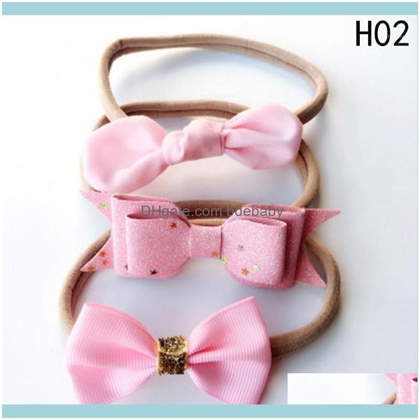 

aessories baby, kids & maternity 3pcs/set mix style spandex nylon lace bowknot flower headband baby girl headbands elastic hairband children, Slivery;white
