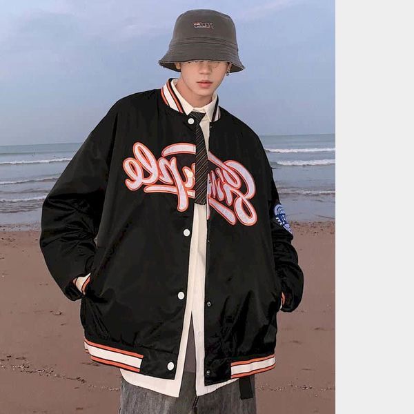 

men's jackets jacket, western-style baseball uniform, loose jacket with a turtleneck, motorcycle tracksuit. 7et0, Black;brown
