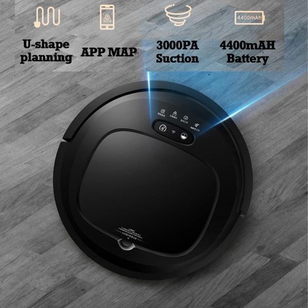

vacuum cleaners robot vocuum cleaner 3000pa 4400mah self-recharge 8cm body app control visual map for gyroscope navigation pet fur carpet fl