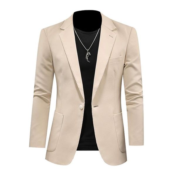 

men's suits & blazers blazer slim fit suit jacket fashion casual men groom singer costume formal evening dress, White;black