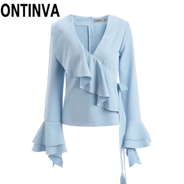 

clearance women blue ruffle blouse shirts fashion girls elegant clothing office lady workwear peplum bowknot blusas 210527, White