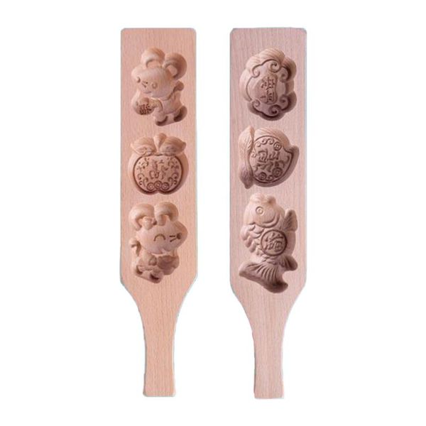 

baking & pastry tools cartoon wooden moon cake mold tool for making mung bean ice skin