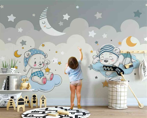 Beibehang Angepasst moderne mode stereo tapete elefanten reiten fahrrad wolke kinder hintergrund wand papers home decor