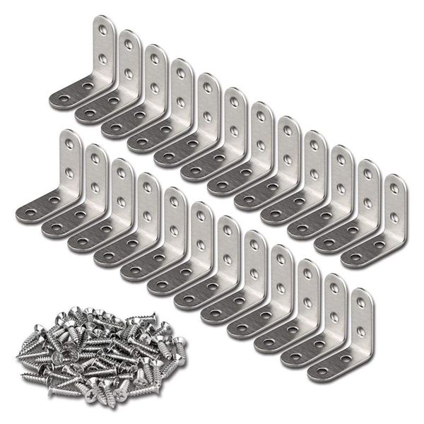 

hooks & rails 24 pieces stainless steel corner braces (1.57 x 1.57 inch,40 40 mm) joint right angle bracket fastener l shaped fastene