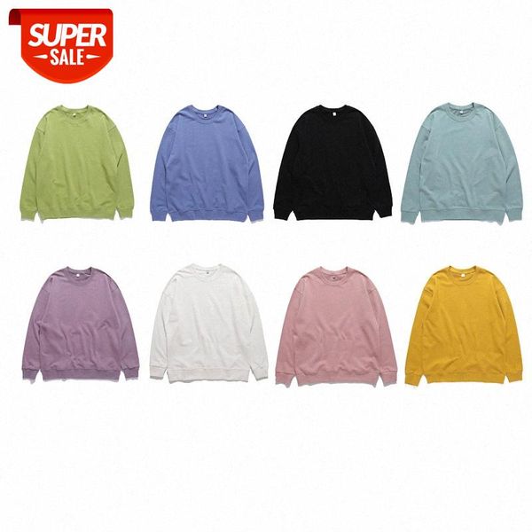 

vivgae men's 3g terry basic solid color loose advertising shirt round neck sweatshirt #vn8o, Black