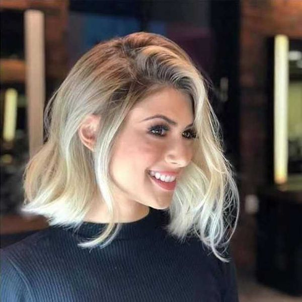 

women's gradient high temperature silk simulation wig, Black