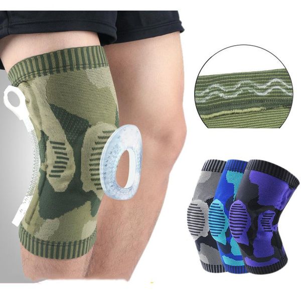 

elbow & knee pads 1 pcs nylon knitted brace silicone padded spring compression sleeves basketball cycling protector safety, Black;gray