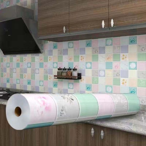 Adesivos de Parede Adesivo PVC Decors Diy Cozinha Papel Alta Temperatura Pasteiro Auto-adesivo Papéis de Parede Folha