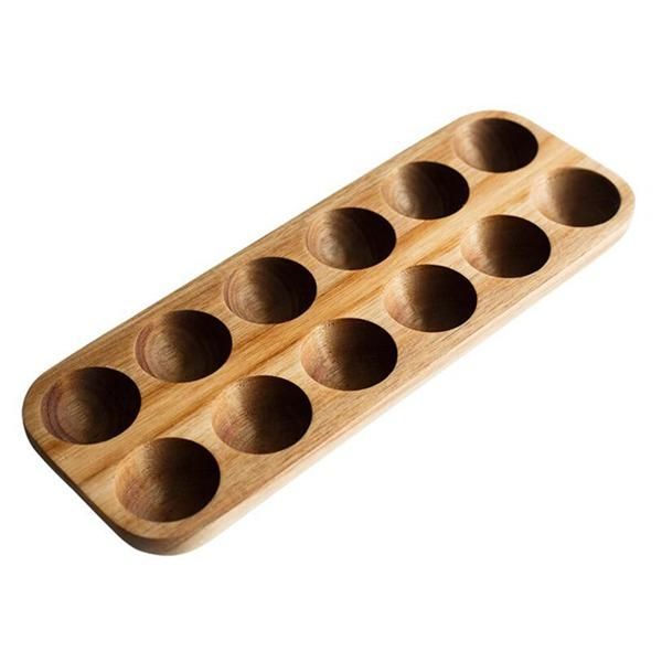 

kitchen storage & organization 12 holes japanese style wooden double row egg box home organizer rack eggs holder decor accessories