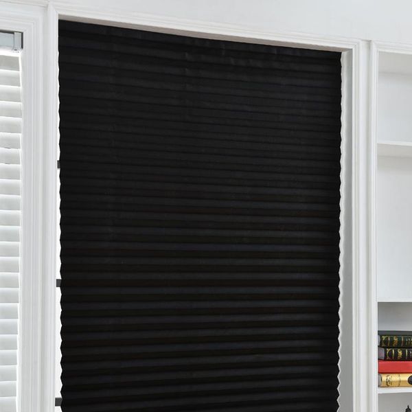 

curtain & drapes pleated paper light filtering adhesive inside mount cordless cellular shade stta889