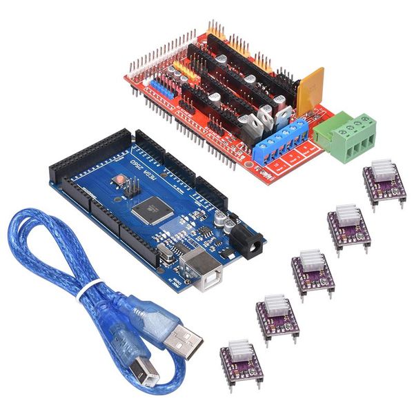 

integrated circuits 3d printer 1pc mega 2560 r3 + ramps 1.4 control panel+ 5pcs drv8825 stepper motor drive carrier reprap for kit