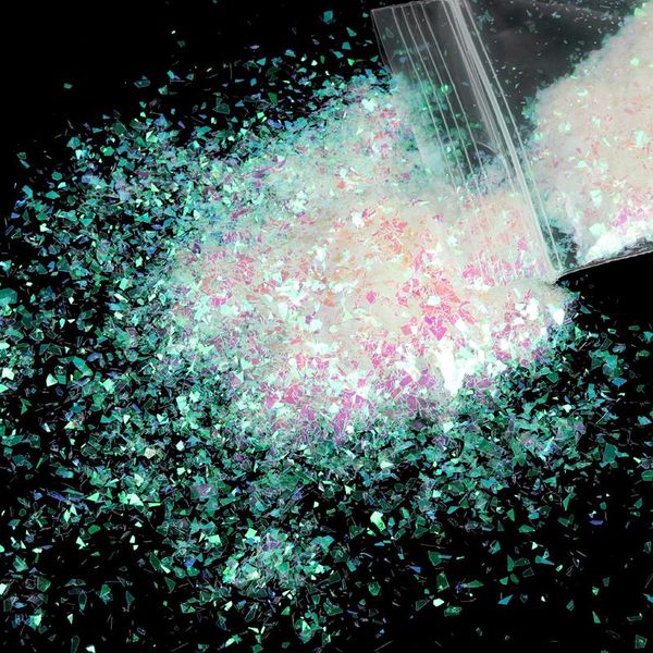 

nail glitter white iridescent for nails design shiny mermaid sequins mirror irregular slice 3d flakes paillettes art decorations, Silver;gold