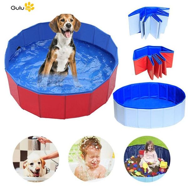 

kennels & pens pet folding swimming pool dog cat waterproof fabric bath basin kids water play supply storage convenient boys girls toy