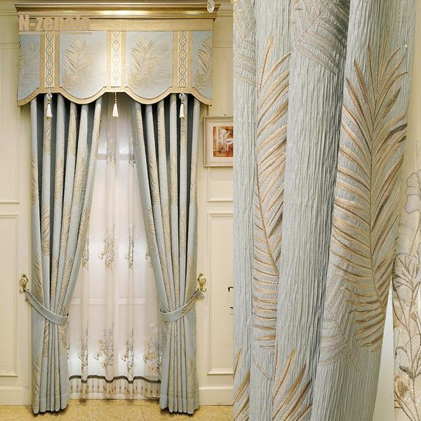 

curtain & drapes 2021 chenille jacquard curtains for living room and bedroom pastoral nordic products blackout