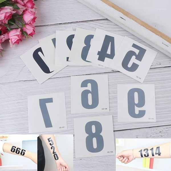 

2pcs/set football funs alphabet number tattoo temporary sticker waterproof hand face sport games tattoos 1
