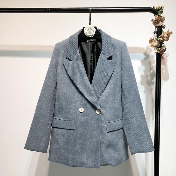 

women's suits & blazers fall/winter corduroy ladies jacket casual solid color loose long sleeve lazer fashion suit female mth9, White;black