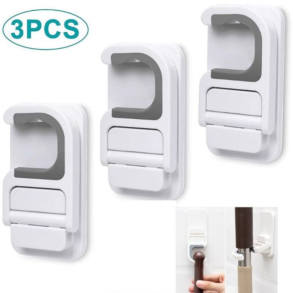 

hooks & rails mop rack pp hook wall mounted kitchen convenience home traceless bathroom sticky accessories clips shelf
