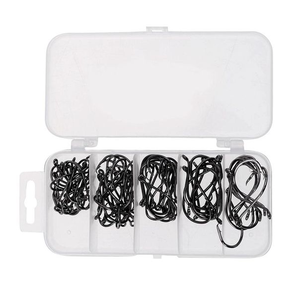 

pcs fishing hooks high carbon steel barbed hook soft bait jig heads bass trout fish saltwater with plastic box