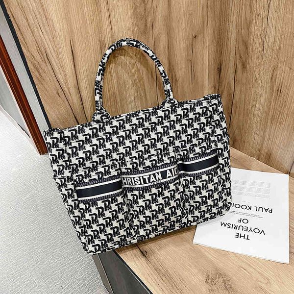 

luxury handbags 2021 new home same canvas embroidery shopping bag booktote tote handbag shoulder bag female gyqv