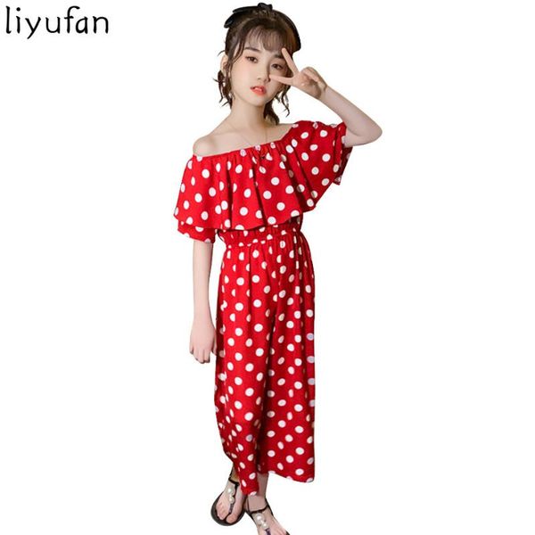 

big girl overalls off-shoulder girls romper dot pattern jumpsuit sunsuit summer clothes outfits 6 8 10 12 14 jumpsuits, Blue