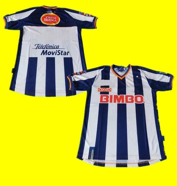 

2002 2003 monterrey retro soccer jersey home blue white football shirt 02 03 classic vintage camiseta de futbol mont, Black;yellow