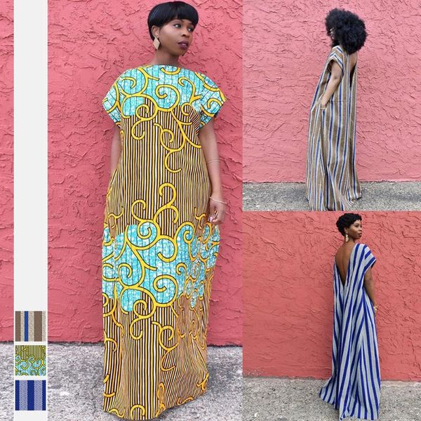 

ethnic clothing summer african dresses for women casual deep v-neck backless women's 2021 robe loose maxi dress dubai abaya, Red