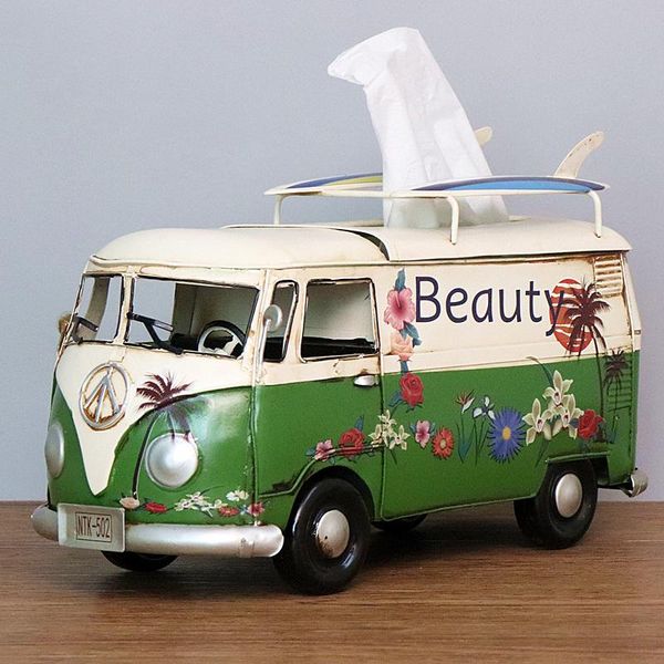 

tissue boxes & napkins american box industrial style creativity make-old tin retro bus model paper with windsurfing home decoration