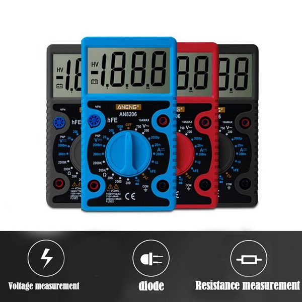 Multimetri Tasca digitale Display LCD Multimetro Cassetta degli attrezzi Misurazione elettronica Tester di resistenza volt-amp portatile