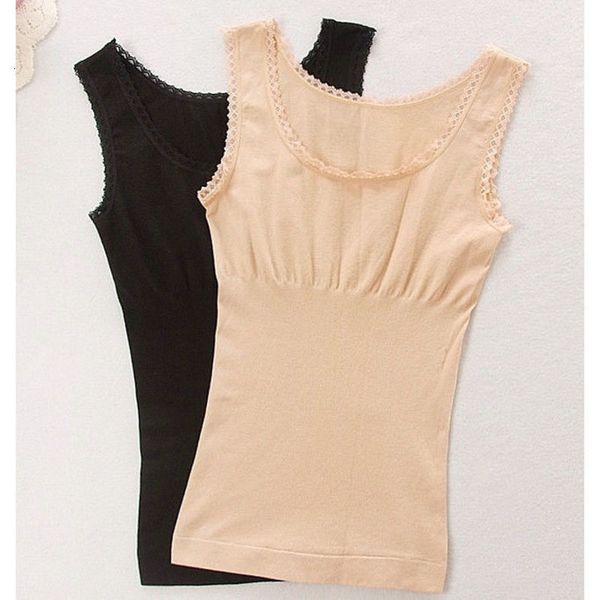 

spring and summer women' thin skinny vest seamless lace round neck sleeveless bottomed top, White;black