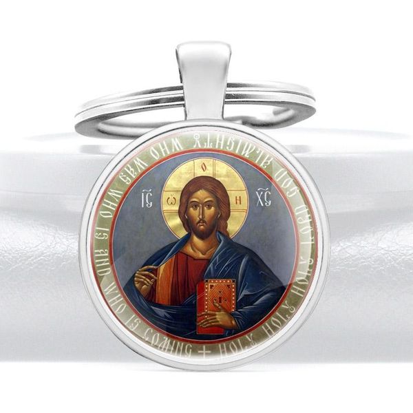 

keychains classic orthodox christianity symbol pendant key chain charm men women rings jewelry gifts, Silver