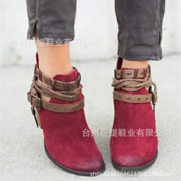 

women sandals flock buckle strap 8cm thick heel high heels round toe shallow shoes sandalias mujer 2021 size 35-42, Black