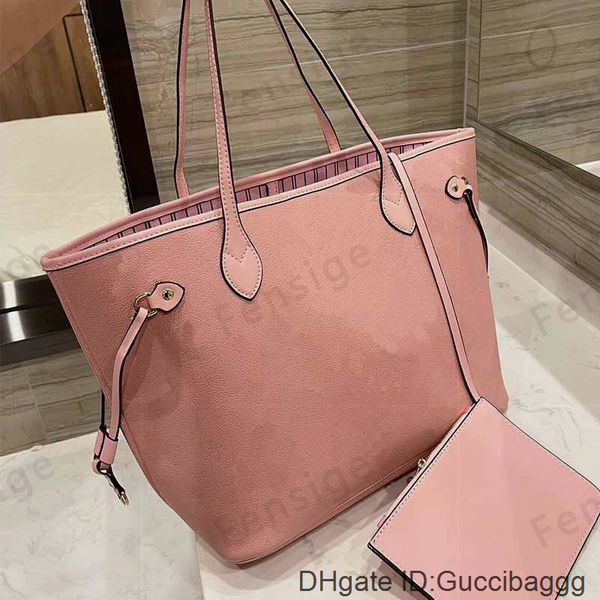 

classic luxurys designer flowers womens shopping bag totes with purse handbag plain perforated fashion leather embossed monograms 2sets