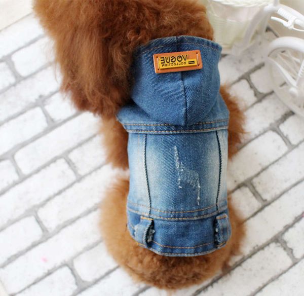 

the dog clothes beichong hooded personality jeans vest pet spring summer bear teddy dog clothes