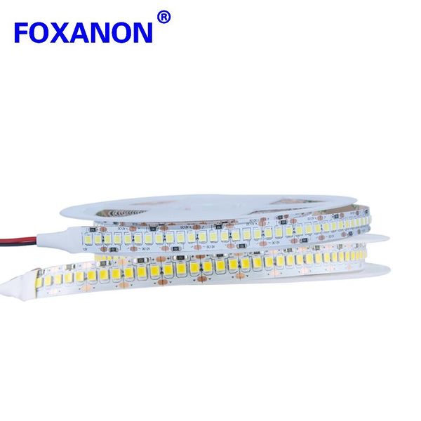 

high lumens led strip light night lights 2835 smd dc 12v 1200leds/5m waterproof ip65 flexible ribbon string lamp warm decor strips