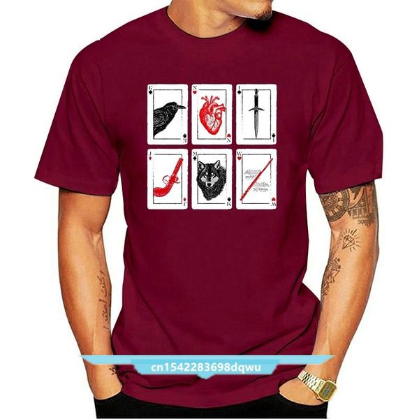 

men's t-shirts printed men t shirt cotton tshirt o-neck short-sleeve women t-shirt six of crows - red, White;black