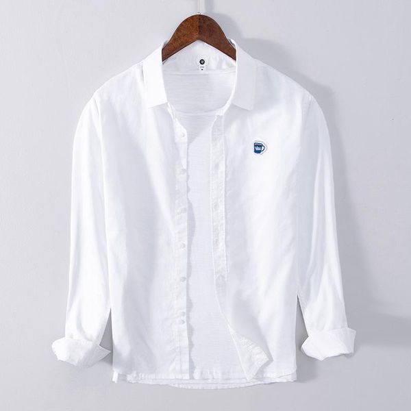 

men's casual shirts 2021 style suehaiwe's brand italy cotton shirt men long sleeve white for camisa chemise mens, White;black
