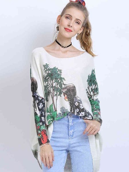 

dresses winter wool sweaters for women oversized pullovers girls in garden print jumper knitted pull femme loose pretty clothes, Black;gray