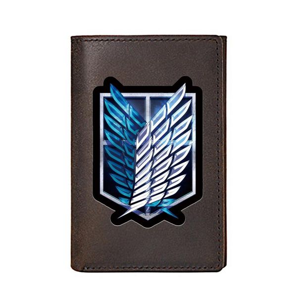

wallets attack on titan genuine leather wallet for men business card holders male purses short money bags, Red;black