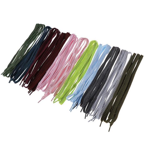 

shoes materials 1pair 120cm two-color interweaving flat double layer shoelaces casual shoe lace sports shoeslaces, Black
