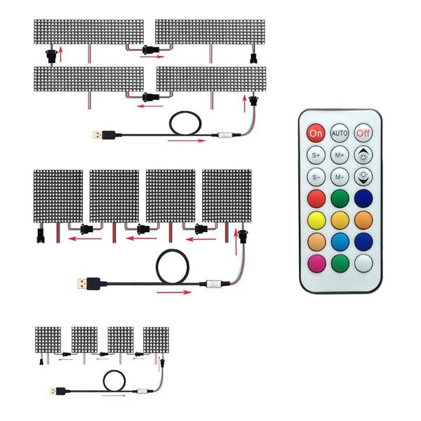 

modules ws2812b 8x32 16x16 8x8 ws2812 led pixel module 21 keys usb small screen kit individually addressable lamp beads