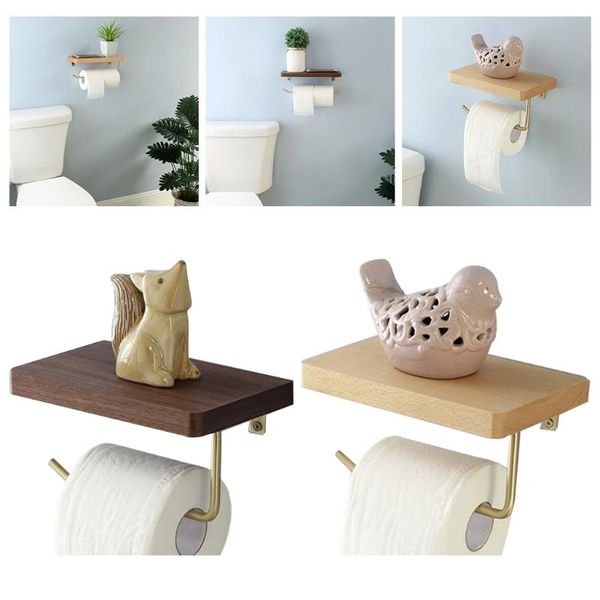 

toilet paper holders wooden towel rack metal tissue storage holder bath