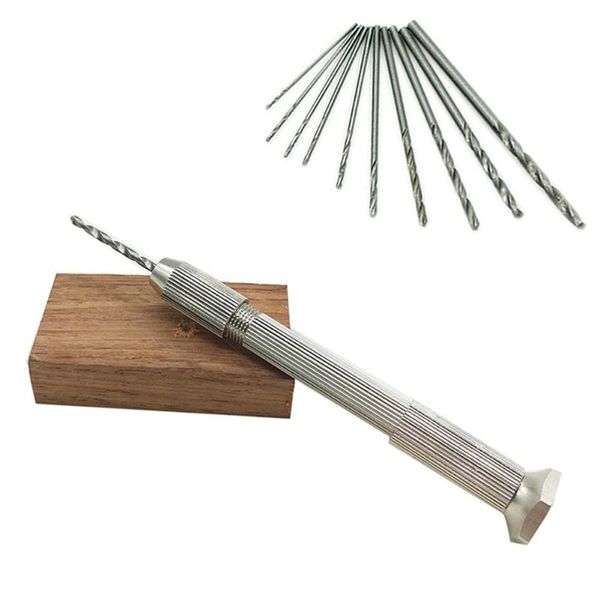 

professiona electric drills mini micro aluminum hand drill with keyless chuck +10pcs twist bit woodworking drilling rotary tools high qualit