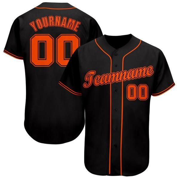 

custom black orange-4 baseball jersey, Blue;black