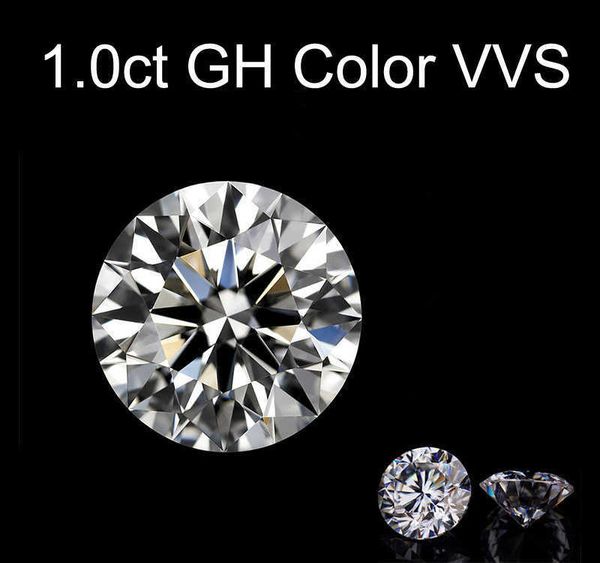 

loose gemstones moissanite gh color 1.0ct 1 carat 6.5mm clarity vvs round jewelry bracelet diamond ring material loose stones h1015, Black