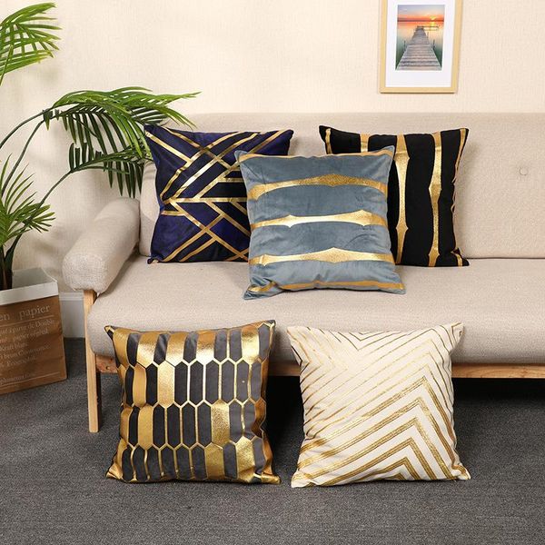 

cushion/decorative pillow gold blue nordic geometry cushion cases modern abstract art decorative pillowscase couch seats bed sofa throw 45*4