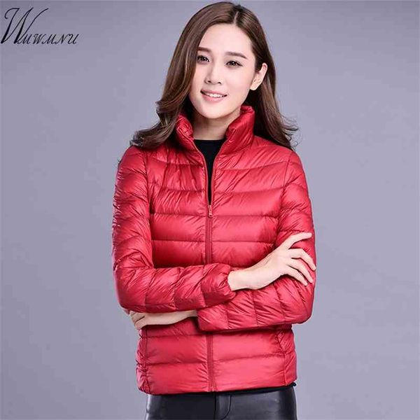 

plus size 4xl 5xl ultra light down cotton jacket women fashion streetwear baseball winter casual windproof outerwear 210922, Black;brown
