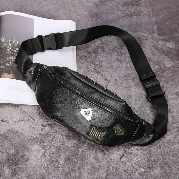 

waist bags casual men's chest vintage shoulder cross-body leather male bolsa phone bag multiple waterproof