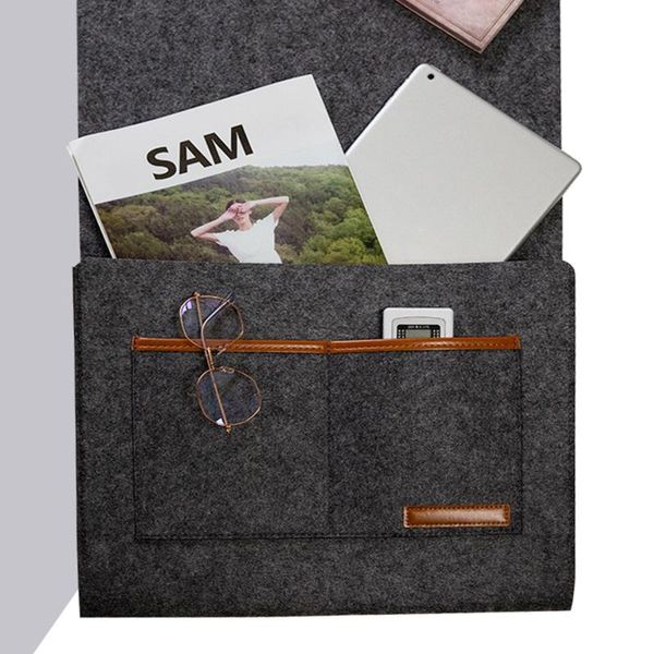 

storage bags bedside organizer bag 5 pockets felt hanging for bed rails sofa bunk beds home, dorm, travel