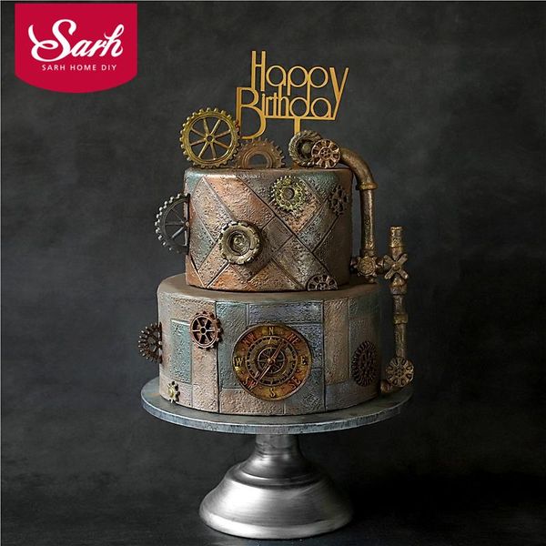 

baking moulds steampunk mechanical gear screw wrench vise pipe shape sugarcraft cake mold chocolate for decorating
