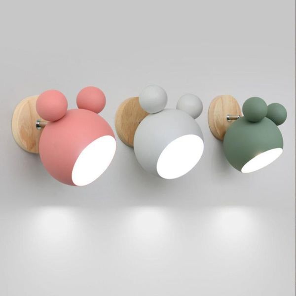 

wall lamps nordic wooden cute coloful sconces kitchen restaurant macaroon decorative bedside lamp e27